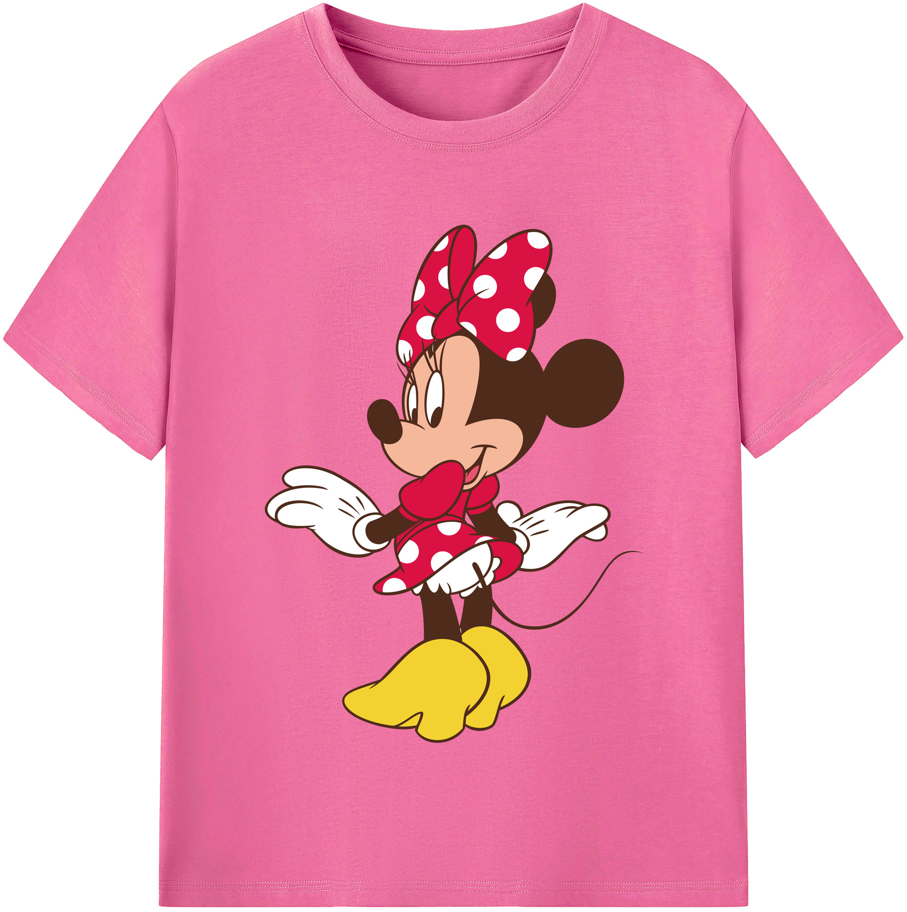 （画像用） ミッキーマウス Mickey Mouse レディースカジュアルプリントTシャツ（綿100％）